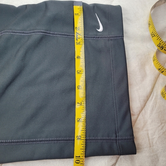 Nike gray FITDRY flare capri stretch pants paper bag tie front yoga sporty S 4/6 - Picture 3 of 10